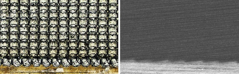 Images: Comparison of laser structuring and laser cleaning