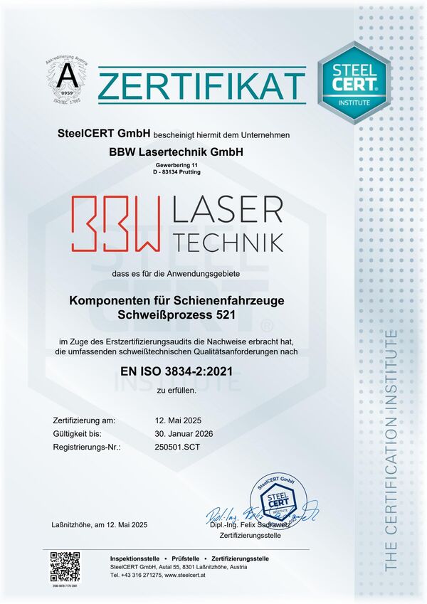 DIN EN ISO 3834 - Zertifizierung von Schweißbetrieben